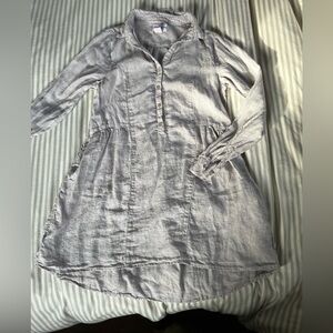 Halston Heritage Linen Dress in Gray